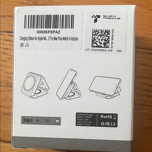 Portable 3-in-1 Wireless Charger - White - Picture 2 of 6